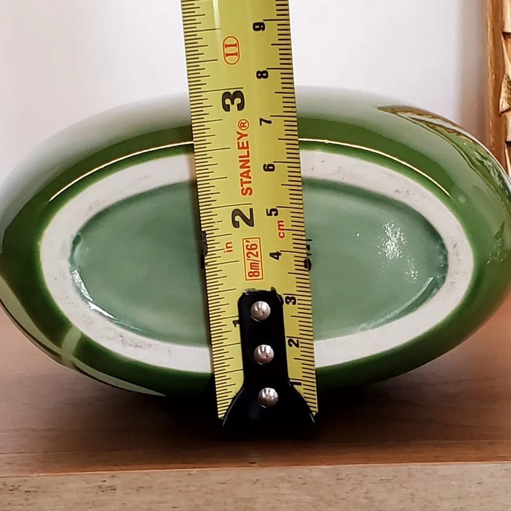 Crate&Barrel Avacado Green Ceramic Vase, 8.5